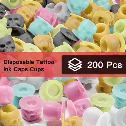 Tattoo Ink Cup Skull Disposable Silicone Tattoo Pigment Cup