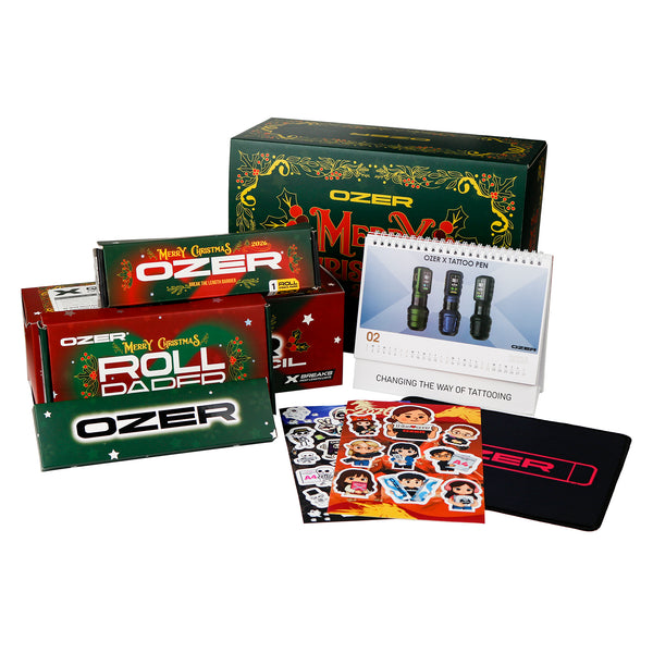 OZER Christmas Tattoo Machine Kit: Fill your skin with Christmas stars with the needle tip and tattoo your exclusive holiday symbol