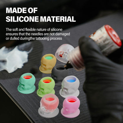 Tattoo Ink Cup Skull Disposable Silicone Tattoo Pigment Cup