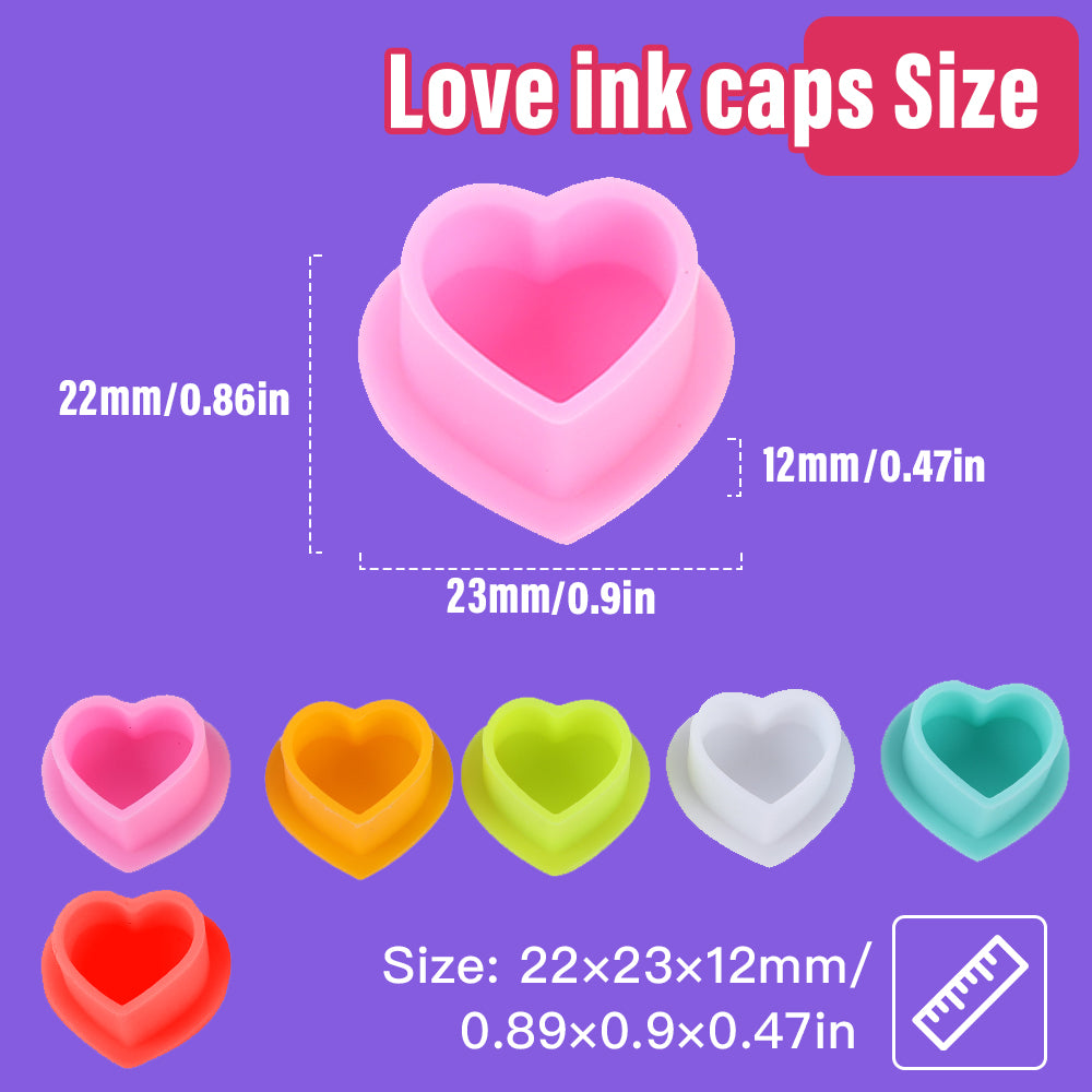 200pcs Tattoo Ink Cup Heart-Shaped Disposable Silicone Tattoo Pigment Cup