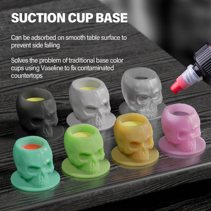 Tattoo Ink Cup Skull Disposable Silicone Tattoo Pigment Cup