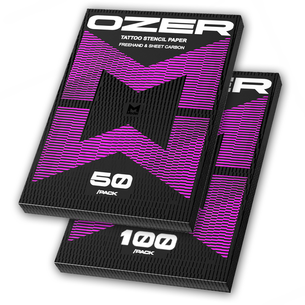 OZER Tattoo Transfer Paper 50 or 100 sheets available Professional-grade thermal transfer paper Easy to use Four-layer construction A4 size Tattoo-specific template paper