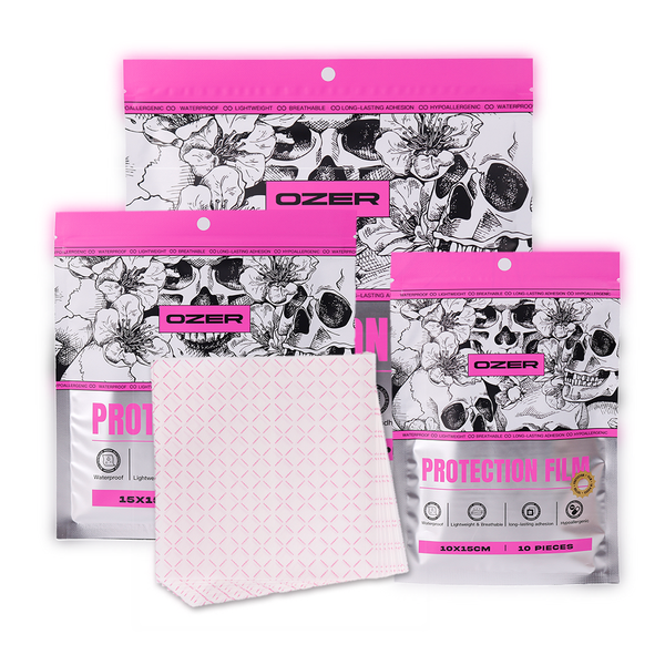 OZER Tattoo Care Film, Transparent Waterproof Dressing, Hypoallergenic Protective Adhesive Dressing, Three Sizes Available Tattoo Care Tape to Promote Skin Healing